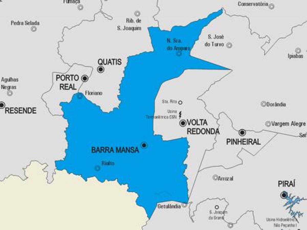 Map of Barra Mansa municipality