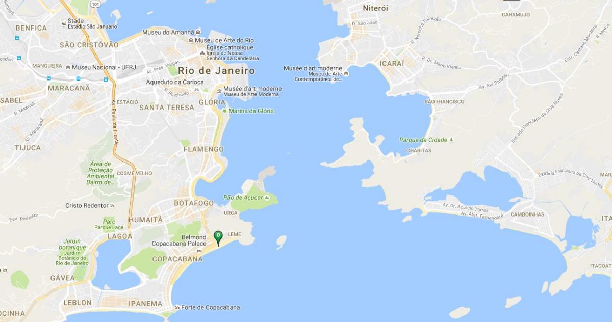 Map of beach Copacabana