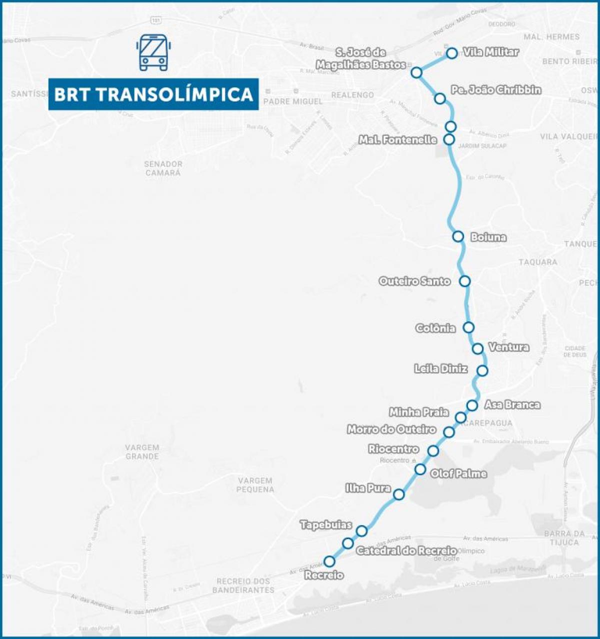 Map of BRT TransOlimpica
