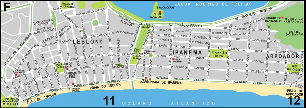 Map of Ipanema beach