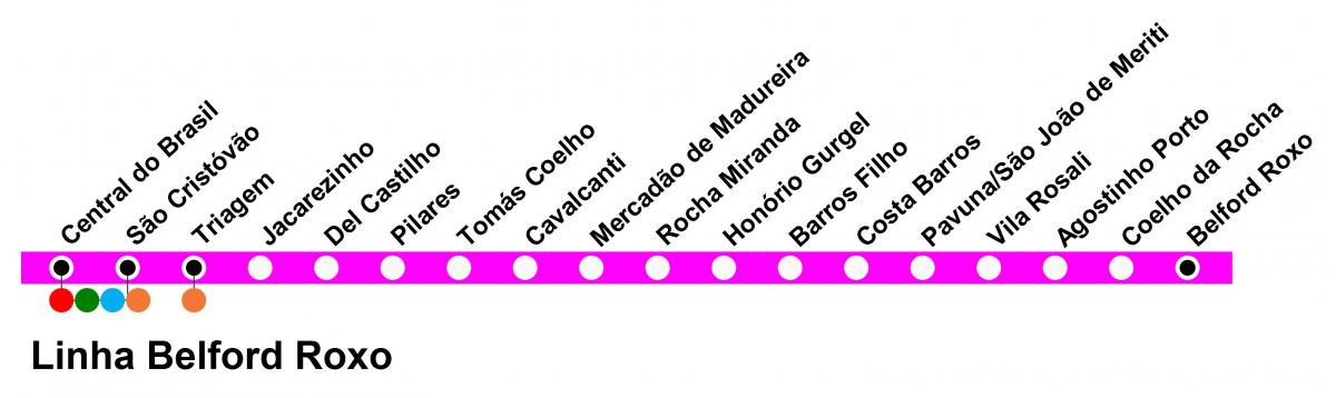 Map of SuperVia - Line Belford Roxo