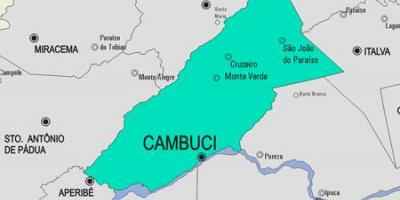 Map of Cambuci municipality
