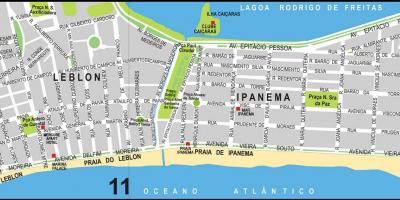 Map of Ipanema beach