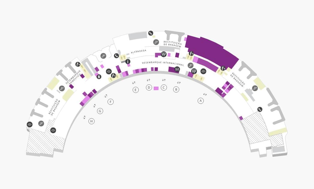 Map of airport Galeão Terminal 1 Level 0