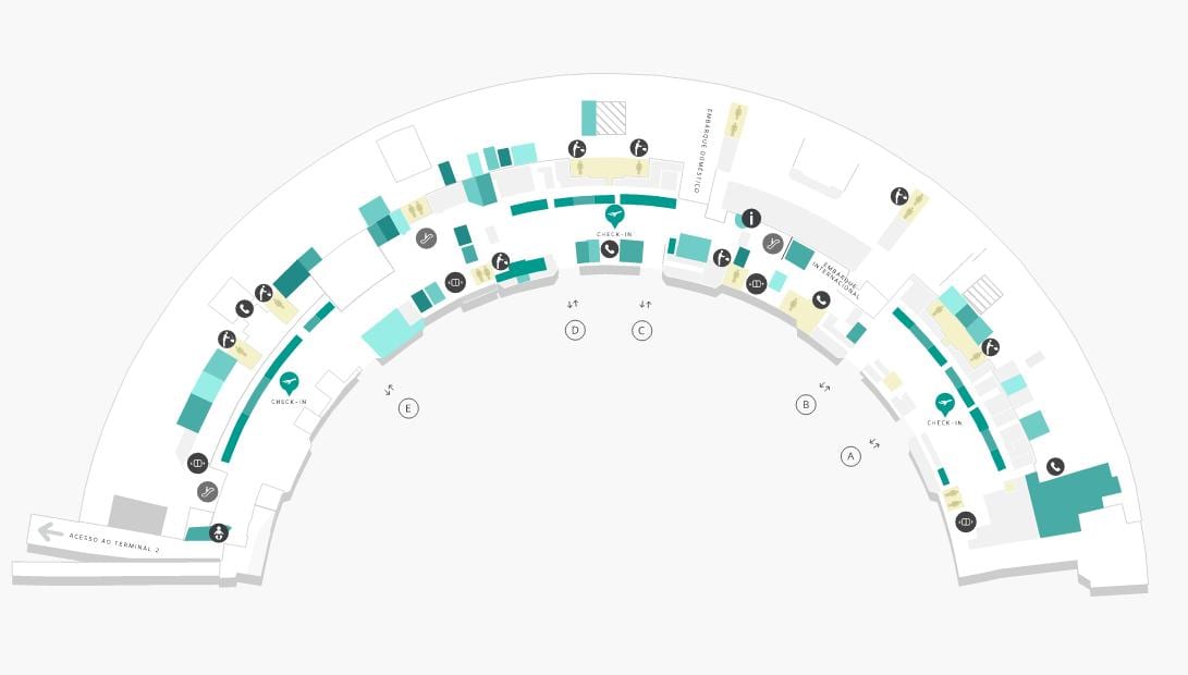 Map of airport Galeão Terminal 1 Level 1