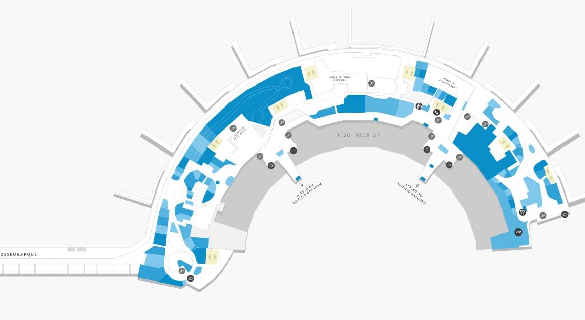 Map of airport Galeão Terminal 2 Level 1