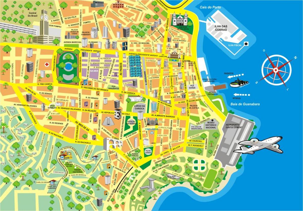 Map of attractions Rio de Janeiro