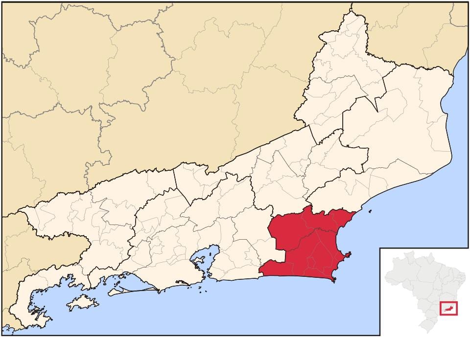 Map of Baixadas Litorâneas