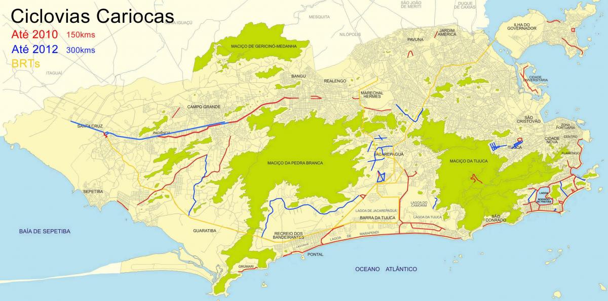 Map of bike trails Rio de Janeiro