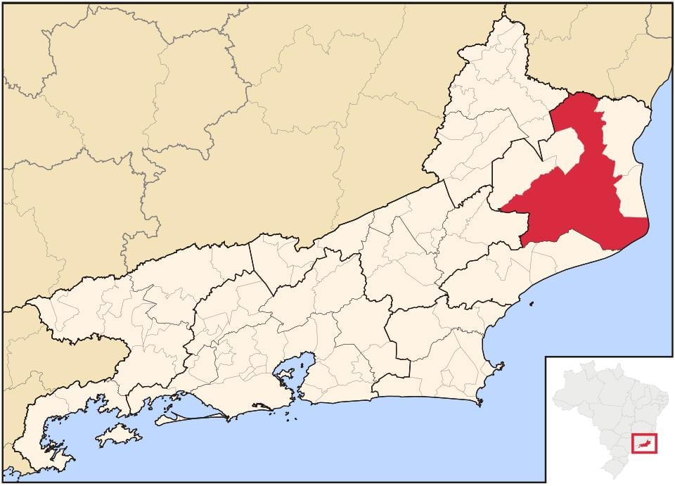 Map of Campos dos Goytacazes