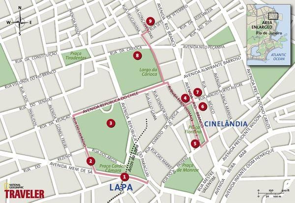 Map of Cinelândia