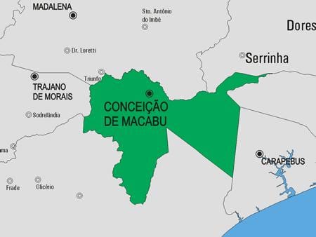 Map of Conceição de Macabu municipality