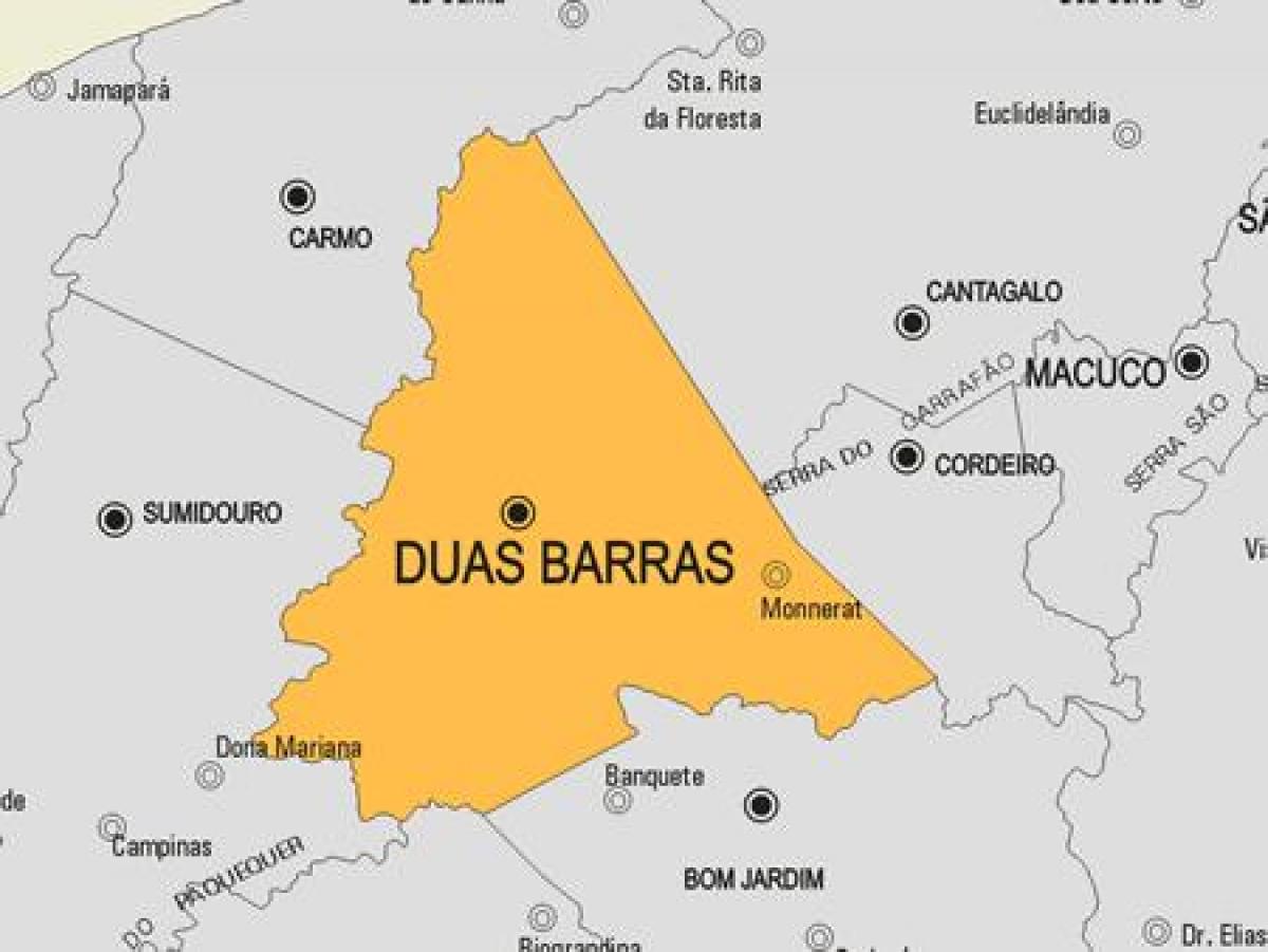 Map of Duas Barras municipality