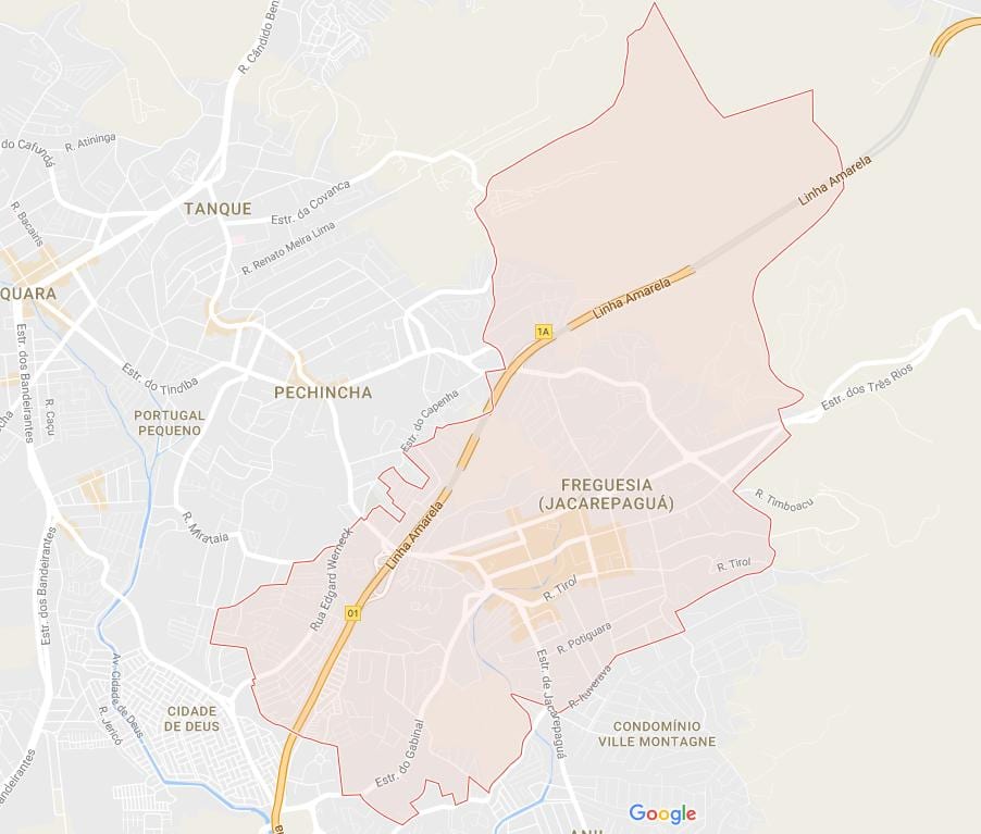Map of Freguesia de Jacarepaguá