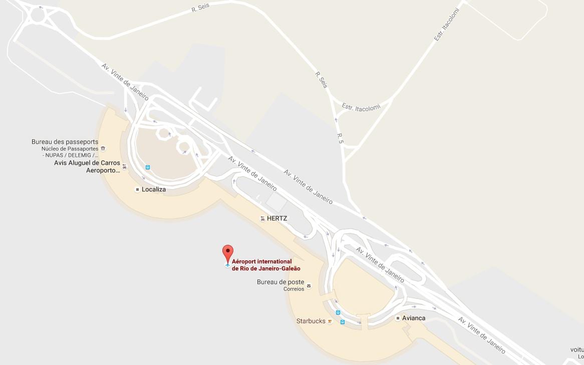 Map of Galeão airport