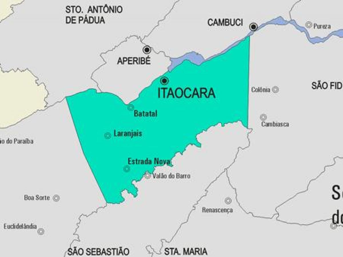 Map of Itaocara municipality