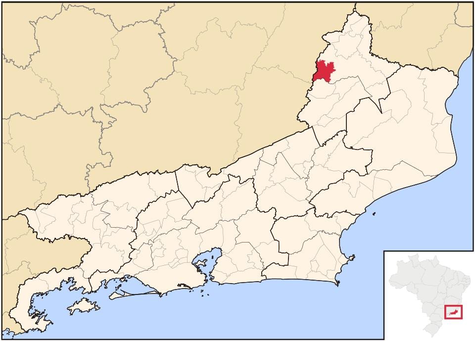 Map of Laje do Muriaé