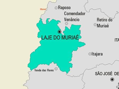Map of Laje do Muriaé municipality