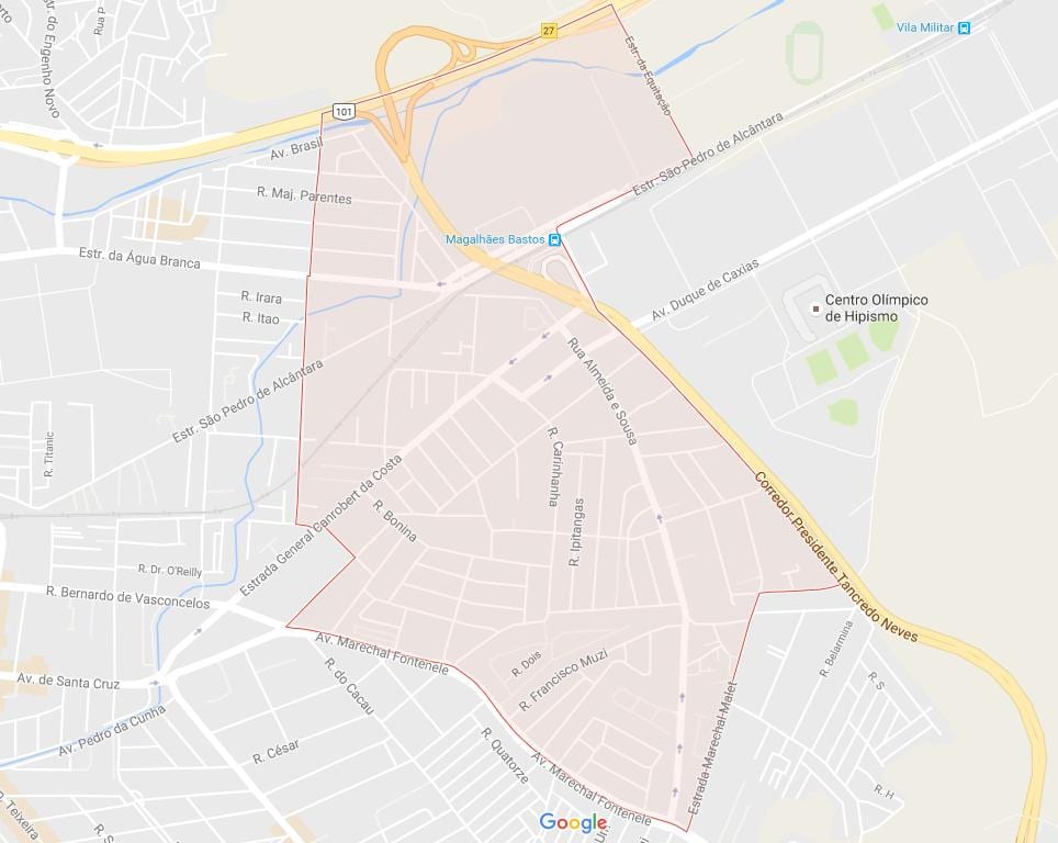 Map of Magalhães Bastos