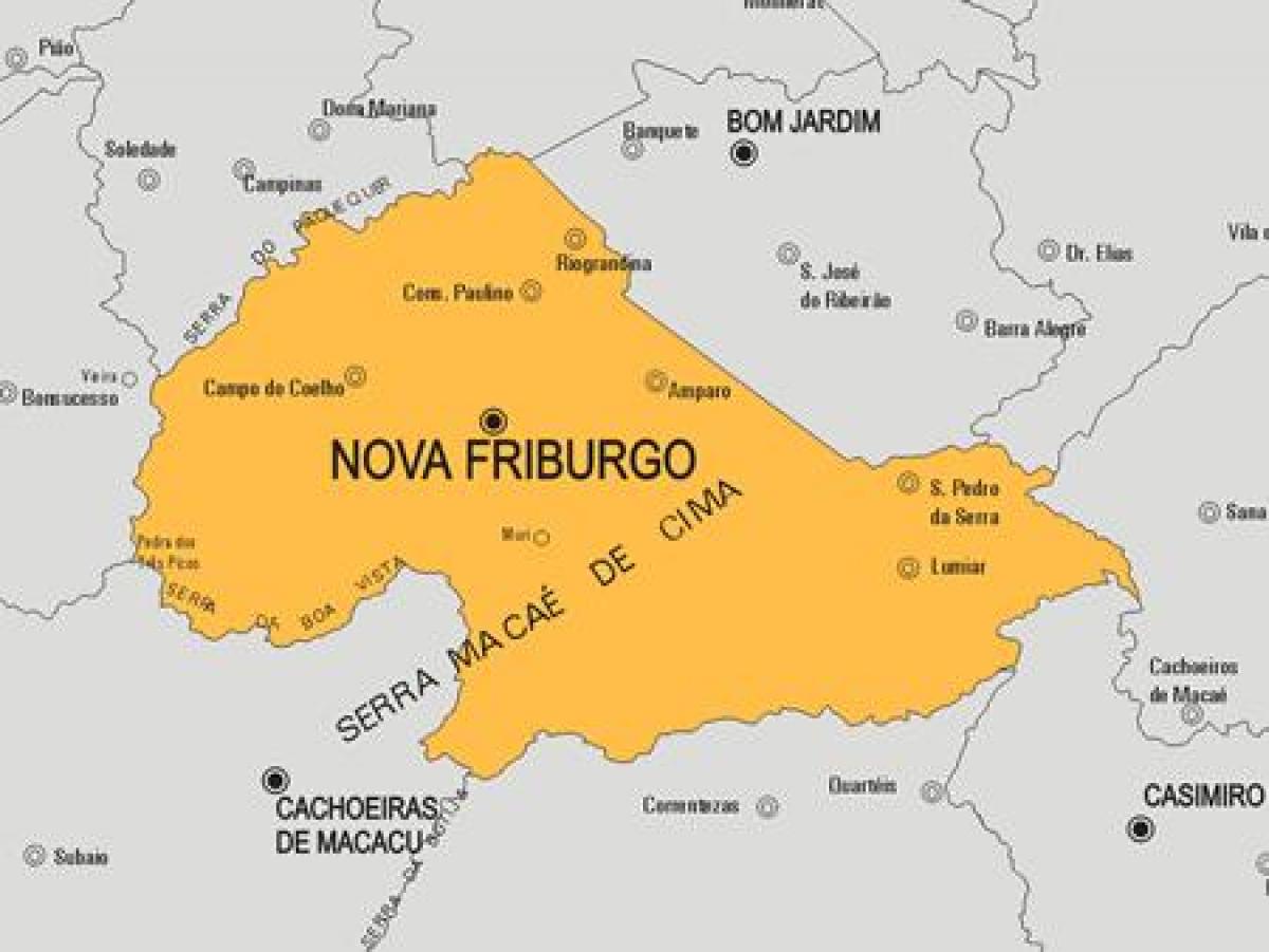 Map of Nova Friburgo municipality