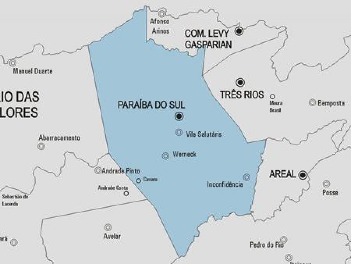 Map of Paraíba do Sul municipality