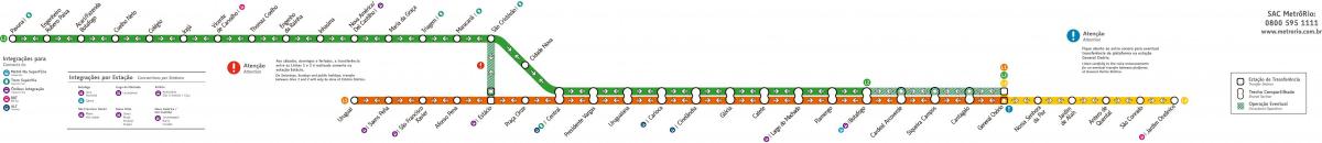 Map of Rio de Janeiro metro - Lines 1-2-3