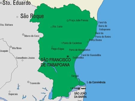 Map of São Fidélis municipality