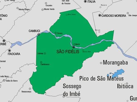Map of São Francisco de Itabapoana municipality