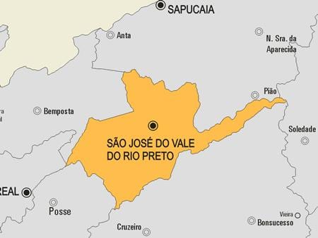Map of São José do Vale do Rio Preto municipality