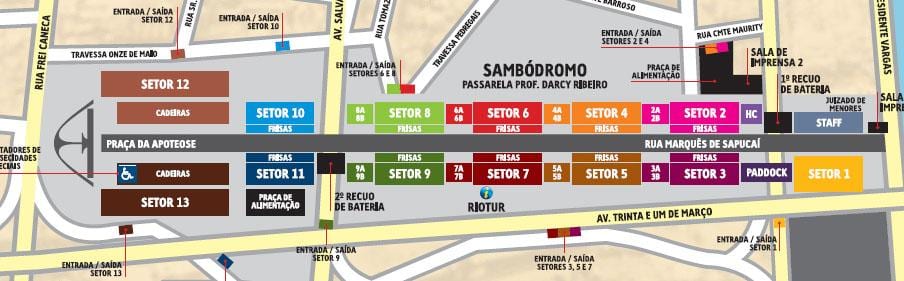 Map of Sambódromo