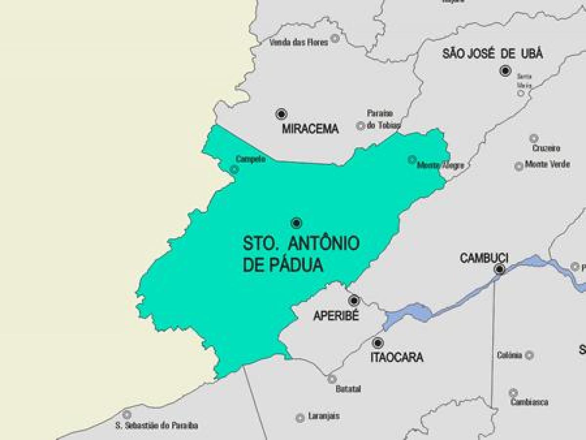 Map of Santo Antônio de Pádua municipality