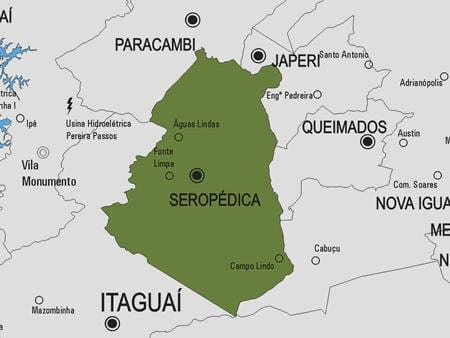 Map of Seropédica municipality