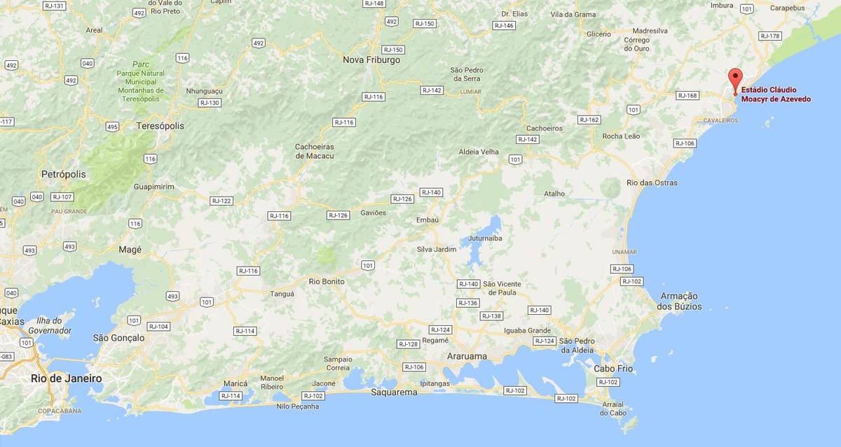 Map of stadium Cláudio Moacyr de Azevedo