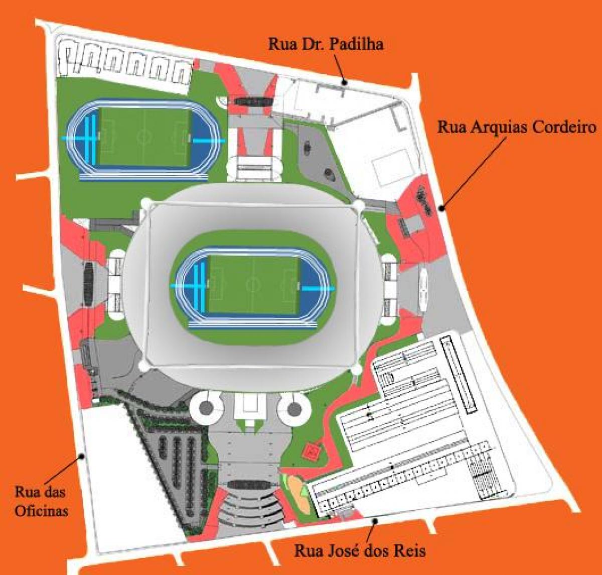 Map of stadium Engenhão