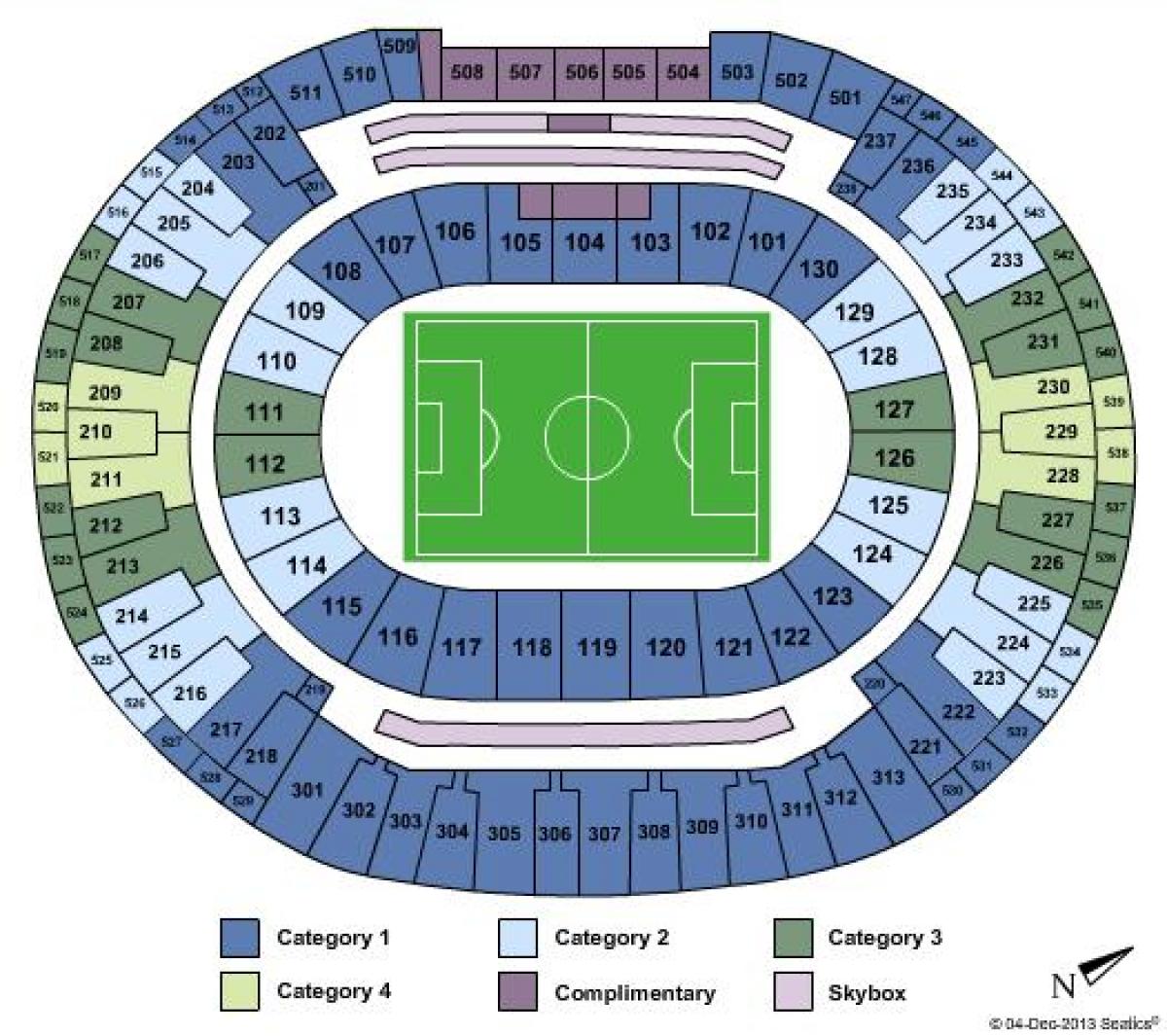 Map of stadium Maracanã sièges