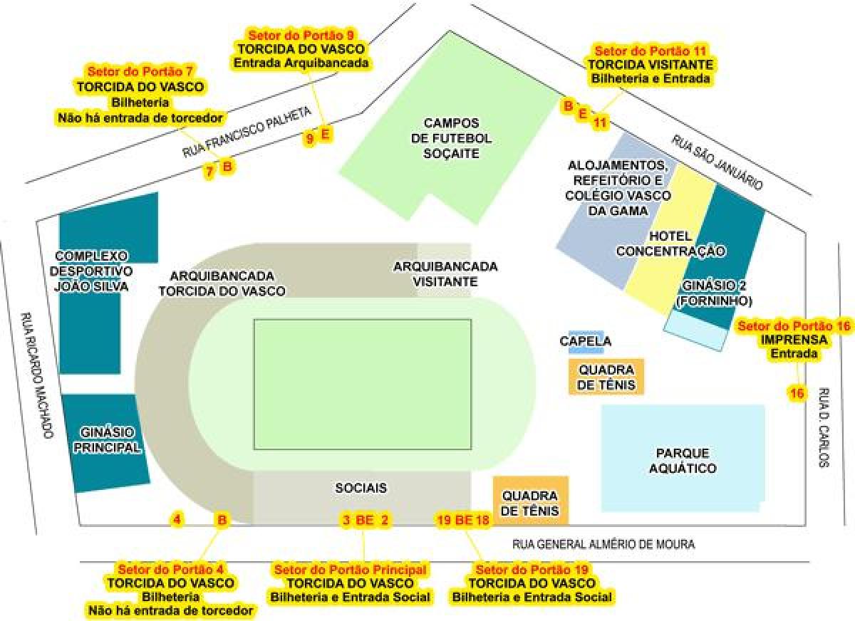 Map of stadium São Januário