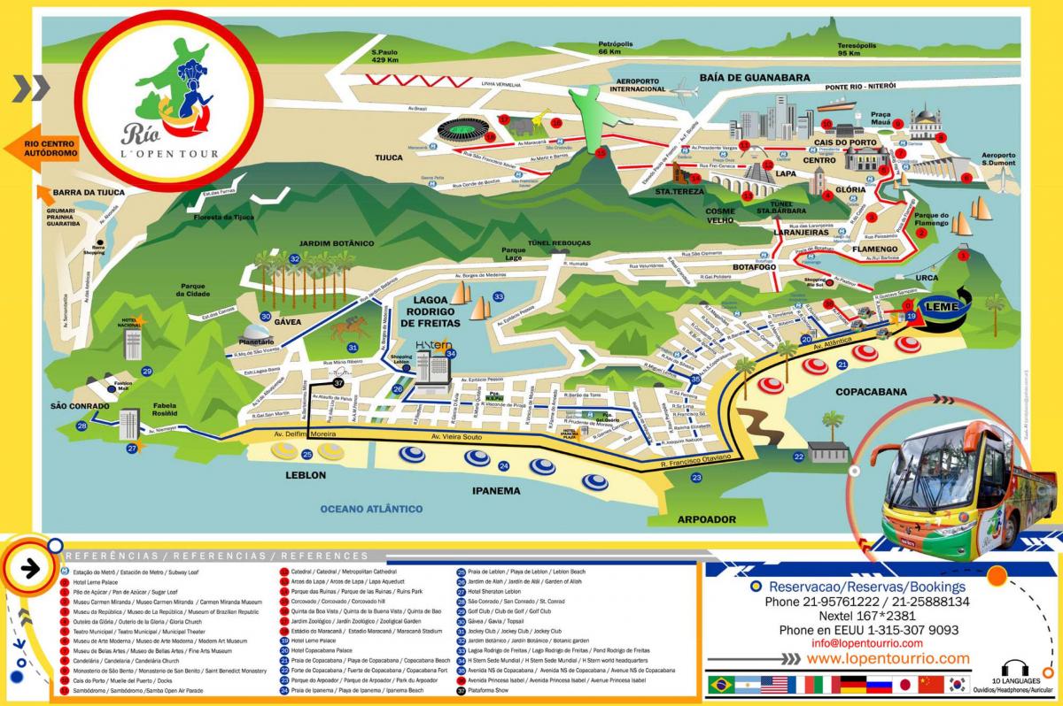 Map of Tourist Bus Rio de Janeiro
