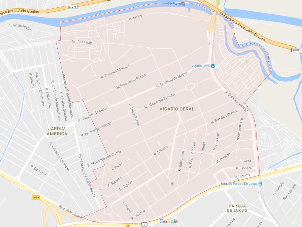 Map of Vigário Geral