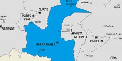 Map of Barra Mansa municipality