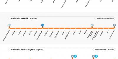 Map of BRT TransCarioca - Stations