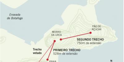 Map of cable car of the Sugar Loaf