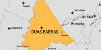 Map of Duas Barras municipality