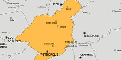 Map of Petrópolis municipality