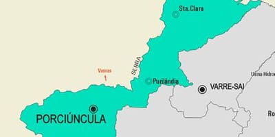 Map of Porciúncula municipality