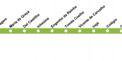 Map of Rio de Janeiro metro - Line 2 (green)