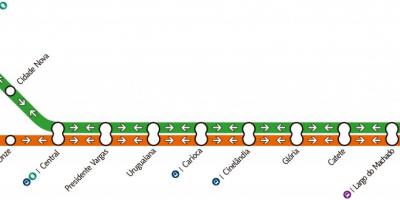 Map of Rio de Janeiro metro - Lines 1-2-3