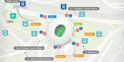 Map of stadium Maracanã accès