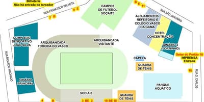 Map of stadium São Januário
