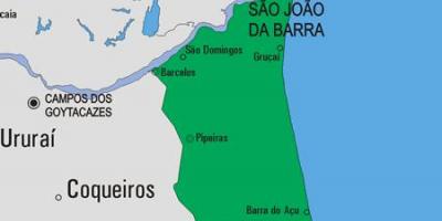 Map of São João da Barra municipality